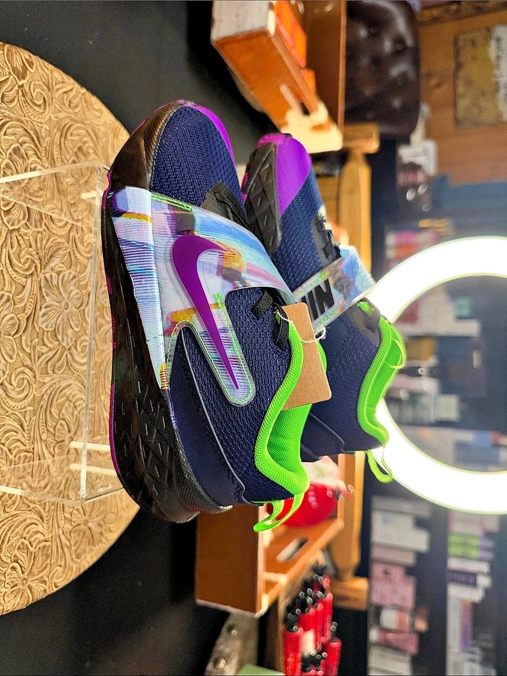 Nike Flex Runner 2 Kids Sneakers Blue & Green Size 3Y NWT